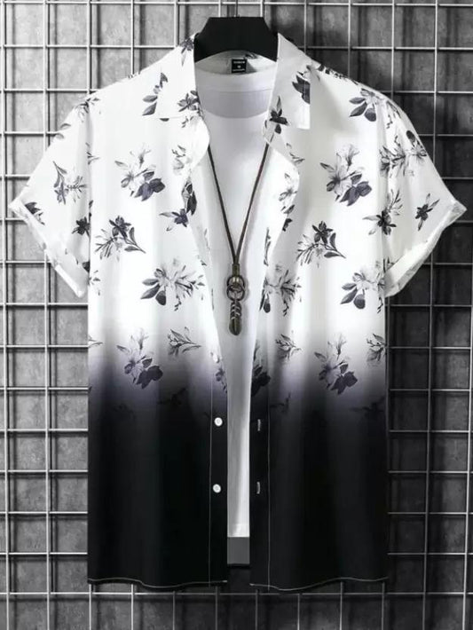 Lycra Blend Printed Half Sleeves Regular Fit Mens Casual Shirt